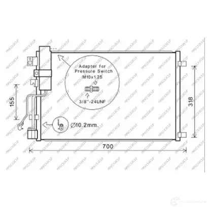 Радиатор кондиционера PRASCO 1437691405 DS710C002 RNY 9C6 изображение 0