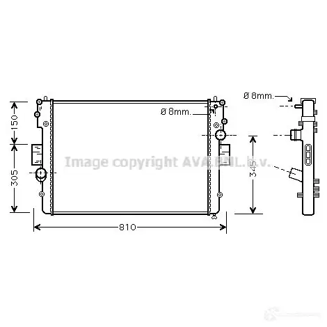 Радиатор кондиционера PRASCO N L0X9S 6271838 to5655 4045385188918