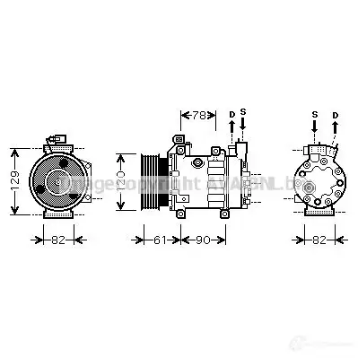 Радиатор кондиционера PRASCO 5 ALC6 4045385180288 6267770 dw5139
