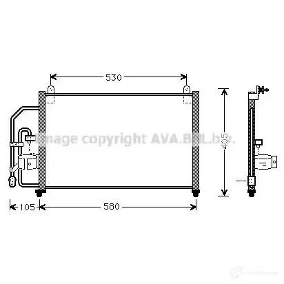 Радиатор кондиционера PRASCO Z3L7 1V3 2581940 4045385009862 dw5012