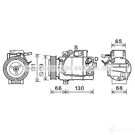 Радиатор кондиционера PRASCO 4045385061730 6271750 to5319 31CHB 0