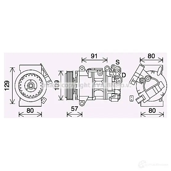 Радиатор кондиционера PRASCO 4045385061600 47I LP 6270152 msa5352