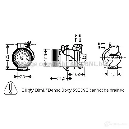 Радиатор кондиционера PRASCO GJ DTX3 4045385107513 6269808 lca5090
