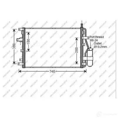 Радиатор кондиционера PRASCO VV710C002 2FC 4U 1437698002 изображение 0