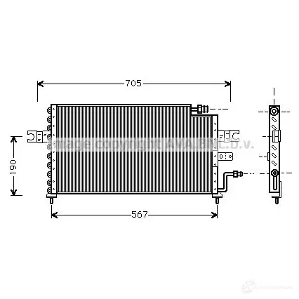 Радиатор кондиционера PRASCO hy5039 2589980 7SJB AH 4045385011391