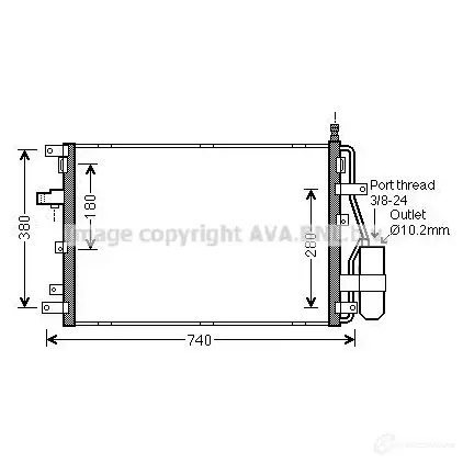 Радиатор кондиционера PRASCO voa5158d VV 710C002 2608696 8M5I8 изображение 0