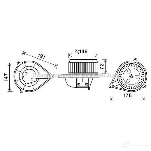 Моторчик печки, вентилятора PRASCO 2586497 3EC JY18 ft8427 4045385194902 изображение 0