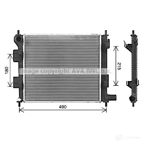 Радиатор охлаждения двигателя PRASCO FT122R00 4 2585777 Z2GQ1V9 ft2335 изображение 0