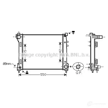 Радиатор охлаждения двигателя PRASCO 8CEQP lc2098 2592697 LA004R00 1