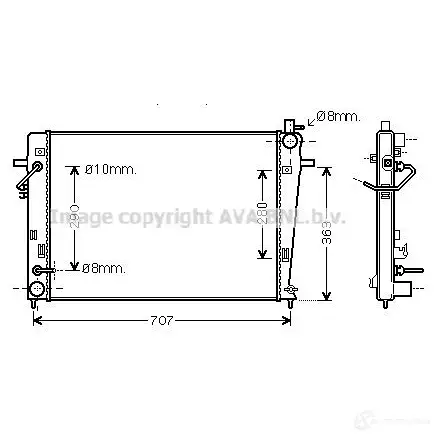 Радиатор охлаждения двигателя PRASCO HN802R00 5 2589889 X5ZJFD hy2203