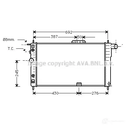 Радиатор охлаждения двигателя PRASCO 2581614 DZ8DP T dw2003 4045385017843 изображение 0