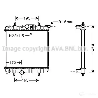 Радиатор охлаждения двигателя PRASCO 063N7 PG00 9R007 pe2243 2600305 изображение 0