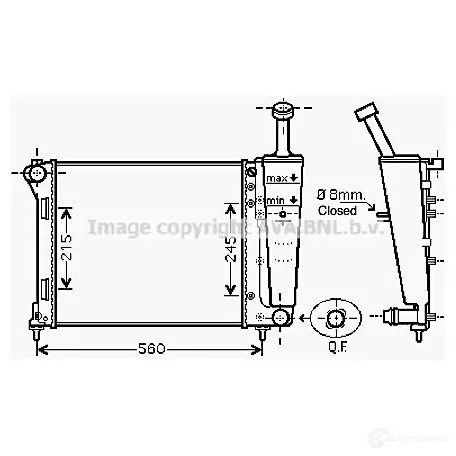 Радиатор охлаждения двигателя PRASCO 2587154 HQS3NNS FD00 8R001 fta2345 изображение 0