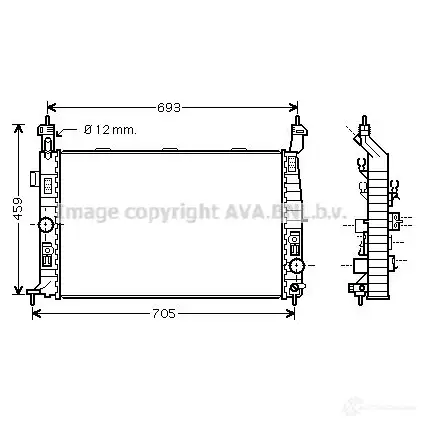 Радиатор охлаждения двигателя PRASCO K3BBN ol2348 2598066 OP350R 003 изображение 0