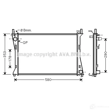 Радиатор охлаждения двигателя PRASCO 4JAV9T FD340 R004 fda2400 2584410