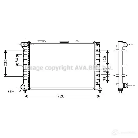 Радиатор охлаждения двигателя PRASCO AA410R 002 FQCUI26 2575006 ala2079