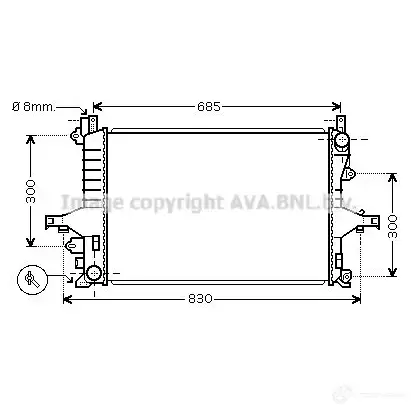 Радиатор охлаждения двигателя PRASCO VV0 42R001 DTTYAZ 2608685 voa2114 изображение 0