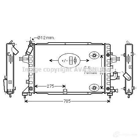 Радиатор охлаждения двигателя PRASCO OP41 0R007 2598500 74SEZDO ola2467