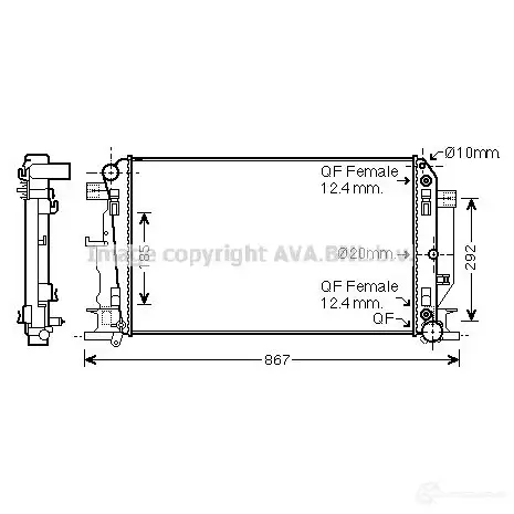 Радиатор охлаждения двигателя PRASCO ME919R00 6 ms2403 KSN2PZU 2595849