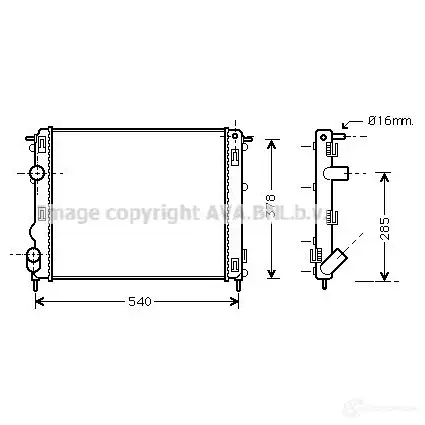 Радиатор охлаждения двигателя PRASCO 2604098 DS9 17R005 rta2272 QS1ZT изображение 0