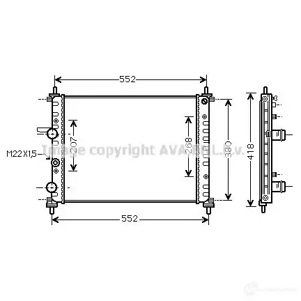 Радиатор охлаждения двигателя PRASCO FT137R00 7 2587112 fta2182 WEM3ZV изображение 0