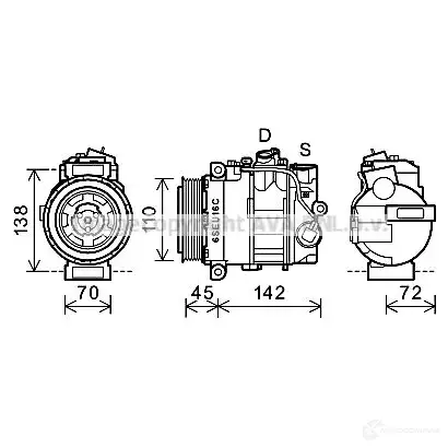 Радиатор охлаждения двигателя PRASCO 5I 1HJS 2611703 vwa2115 4045385103720