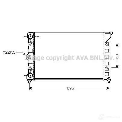 Радиатор охлаждения двигателя PRASCO R 80XV 1198256064 vn2078 4045385224456