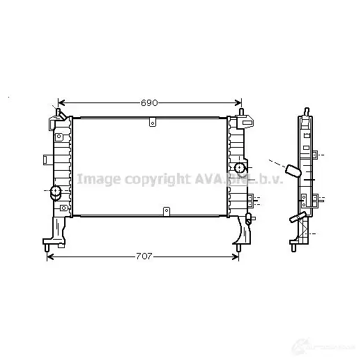 Радиатор охлаждения двигателя PRASCO UT32C 2598065 OP35 0R002 ol2346