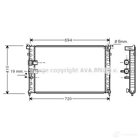 Радиатор охлаждения двигателя PRASCO 2600594 pea2232 PG05 9R014 PZ9Z37V