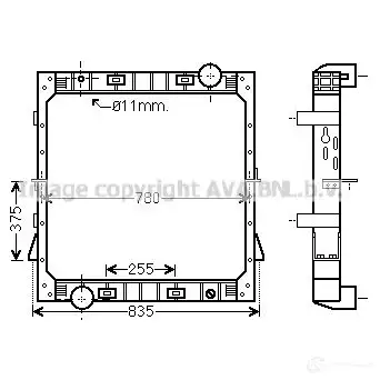 Радиатор охлаждения двигателя PRASCO iv2097 2590421 4D WY9R 4045385156757
