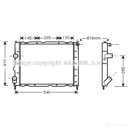 Радиатор охлаждения двигателя PRASCO RN320R00 8 2603703 ROB15C rt2268 изображение 0