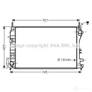 Радиатор охлаждения двигателя PRASCO GSYNAQ L 2604457 sb2077 4045385191697