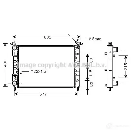 Радиатор охлаждения двигателя PRASCO FT11 3R004 fta2232 4UZ8N 2587124 изображение 0