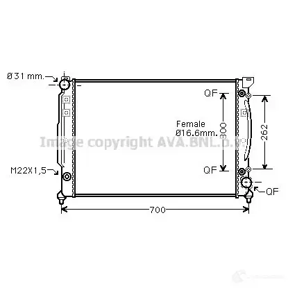 Радиатор охлаждения двигателя PRASCO aia2111 AD017 R005 2574699 F4J32UZ