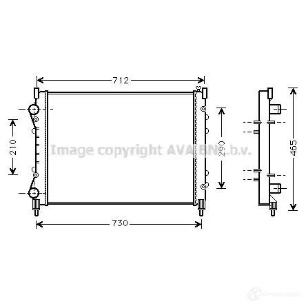 Радиатор охлаждения двигателя PRASCO rta2233 4045385180677 577X2V B 2604084