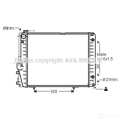 Радиатор охлаждения двигателя PRASCO ME 031R006 msa2072 2596147 V8C4V5 изображение 0