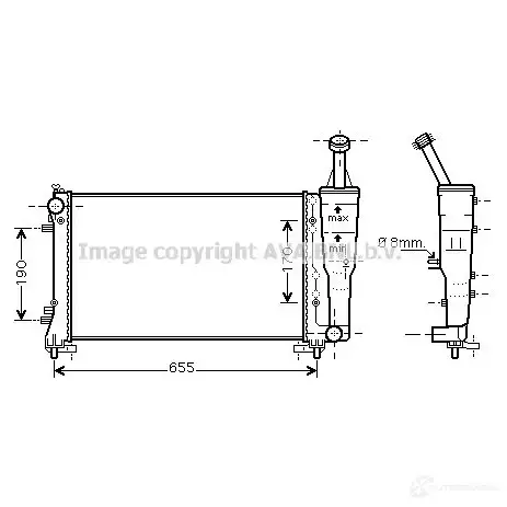 Радиатор охлаждения двигателя PRASCO FT3 50R005 ft2308 1DMTFNB 2585767 изображение 0