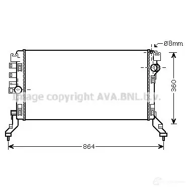 Радиатор охлаждения двигателя PRASCO rt2419 7Q9XD9X 2603749 RN086R 003 изображение 0