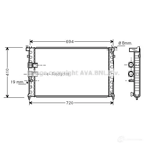 Радиатор охлаждения двигателя PRASCO pe2339 PG0 59R017 MH2PFGQ 2600351