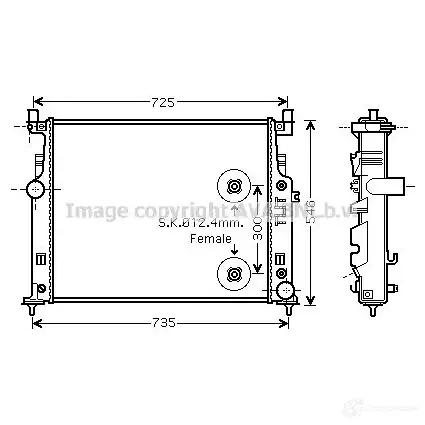 Радиатор охлаждения двигателя PRASCO 2590966 ka2072 YMMAMN KI730 R003 изображение 0