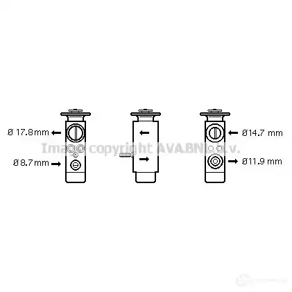 Расширительный клапан кондиционера PRASCO 2576950 6ARE S1 4045385060696 bw1088 изображение 0