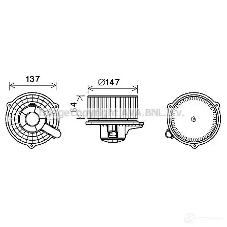 Вентилятор радиатора PRASCO 4045385087921 MQ3 6V 6268664 ft7505