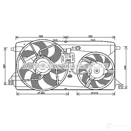 Вентилятор радиатора PRASCO FD91 2F001 SU0G8C 2583937 fd7543 изображение 0