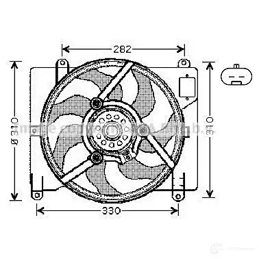 Вентилятор радиатора PRASCO FT13 2F004 ft7503 65K8E 2586374