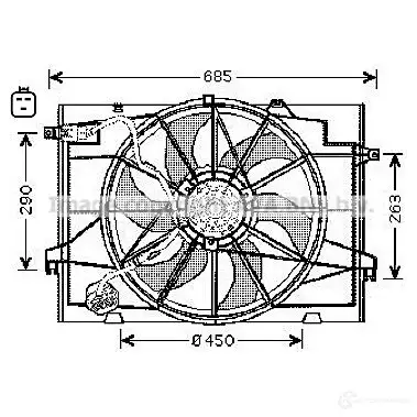 Вентилятор радиатора PRASCO QTJJL 2590108 hy7519 HN802F0 01 изображение 0