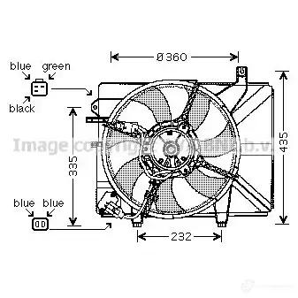 Вентилятор радиатора PRASCO OOPCR 2590100 HN330 F001 hy7511 изображение 0