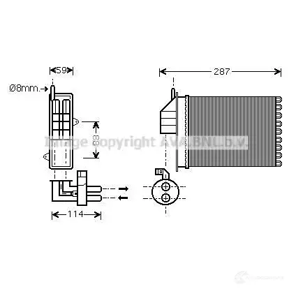 Радиатор печки, теплообменник PRASCO PM288JW F T019H001 2587205 fta6259