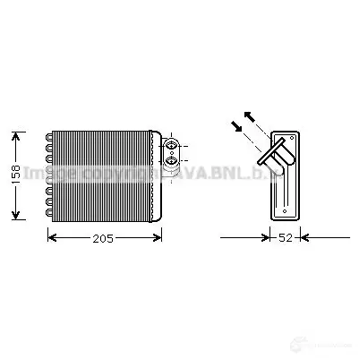 Радиатор печки, теплообменник PRASCO QDPX LW cr6053 4045385008056 2579306 изображение 0