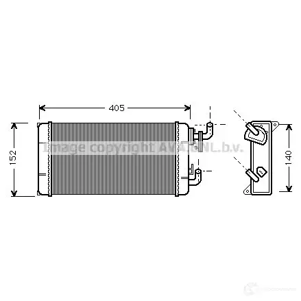 Радиатор печки, теплообменник PRASCO 2596051 4045385028306 ms6258 CK03 R