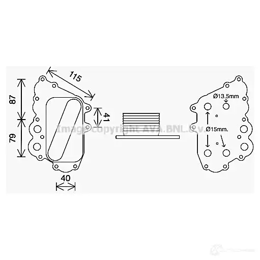 Масляный радиатор двигателя PRASCO 1424547031 4045385223886 ms3713 W8 SNMVC
